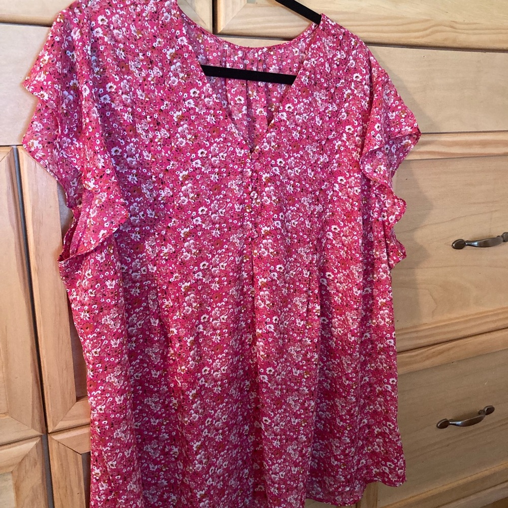 Floral Red Women's Top